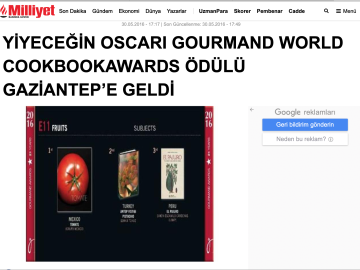YİYECEıİN OSCARI GAZİANTEP'E GELDİ